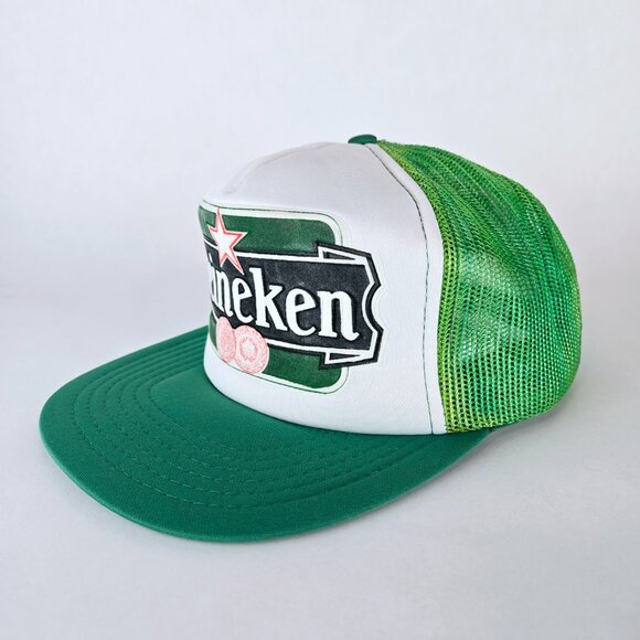 Vintage 80s HEINEKEN Snapback Trucker Hat Beer Hat Classic Cap Baseball Hat - Picture 4 of 13
